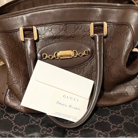 Gucci Guccissima Punch Shima Leather Satchel Y2K Collector Rare EUC - Picture 2 of 13